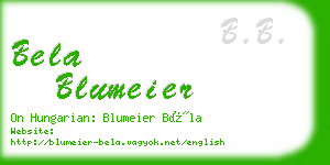 bela blumeier business card